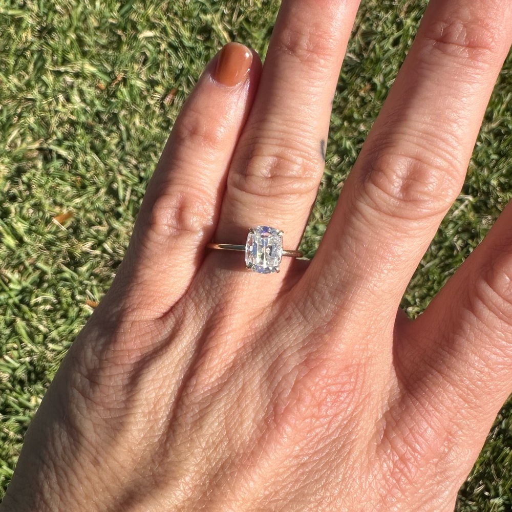 COPY - 2 carat Moissanite solitaire 10k yellow gold ring size 7